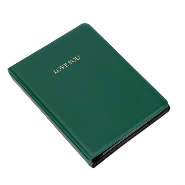 LOVEYOU Words Cover Standard Mini Photo Album Book, Specification:3 inch 64 Sheets(Green )