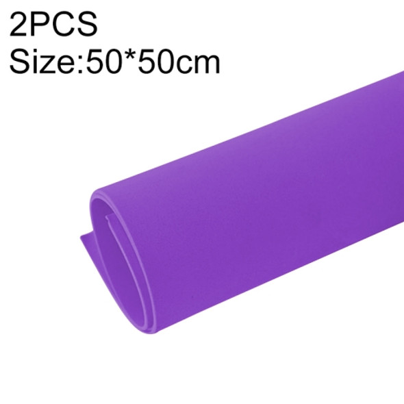 2 PCS Children's Handmade Foam Colored Paper Sponge Paper Rose Making Material, Size:50×50cm(Purple)