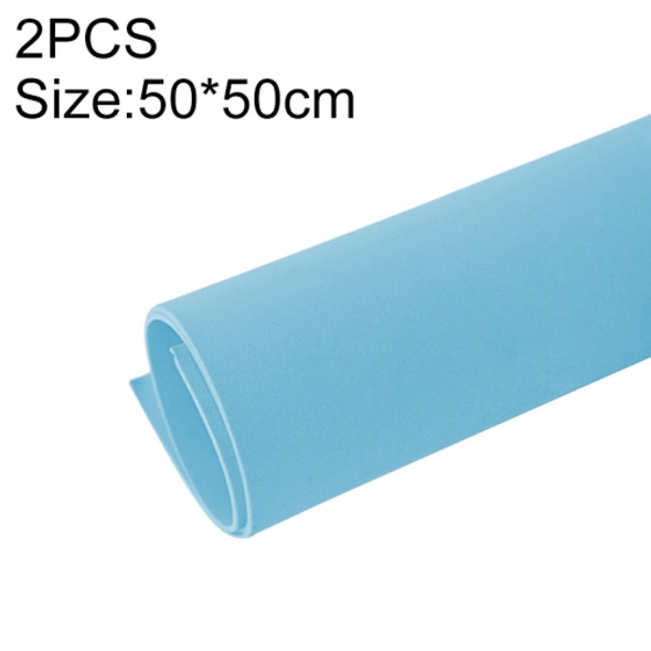 2 PCS Children's Handmade Foam Colored Paper Sponge Paper Rose Making Material, Size:50×50cm(Light Blue)