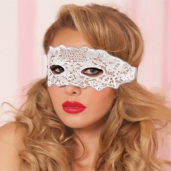 Masquerade Party Dance Sexy Lady Lace Delight Mask(White)