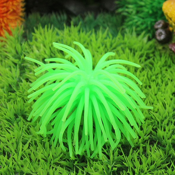 3 PCS Aquarium Articles Decoration TPR Simulation Sea Urchin Ball Coral, Size: S, Diameter: 7cm(Green)