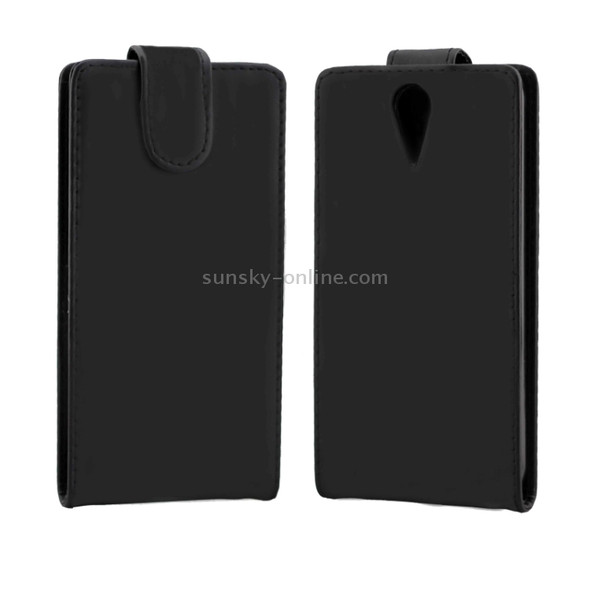 Vertical Flip Solid Color Leather Case for HTC Desire 620(Black)