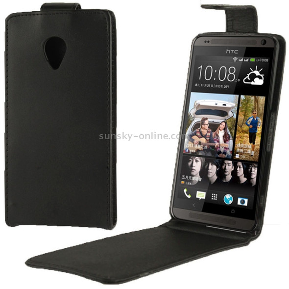 Vertical Flip Leather Case for HTC Desire 700 (Black)