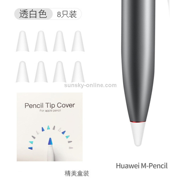 8 PCS Non-slip Mute Wear-resistant Nib Cover for M-pencil Lite (White)