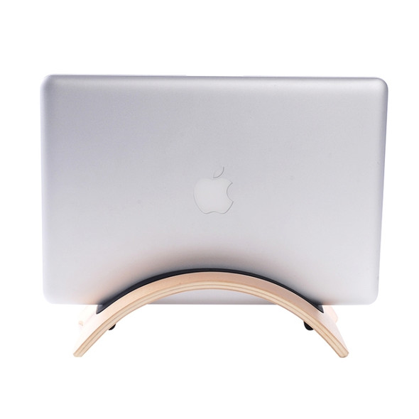 Superior Curved Wooden Stand Holder, For Tablet PC & Laptop(Coffee)
