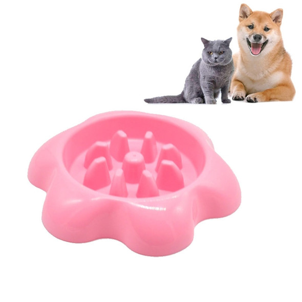 Pet Bowl Dog Cat Slow Food Anti-choke Bowl(Pink)