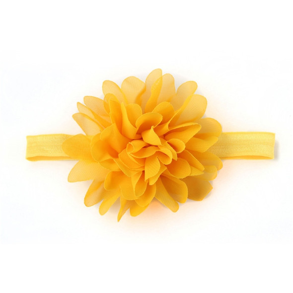 Baby Girl Elastic Hairband Children Hair Wear Flower Headband(Yellow)