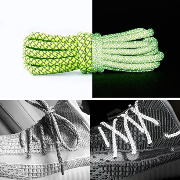 Reflective Shoe laces Round Sneakers ShoeLaces Kids Adult Outdoor Sports Shoelaces, Length:140cm(Fluorescence Yellow)