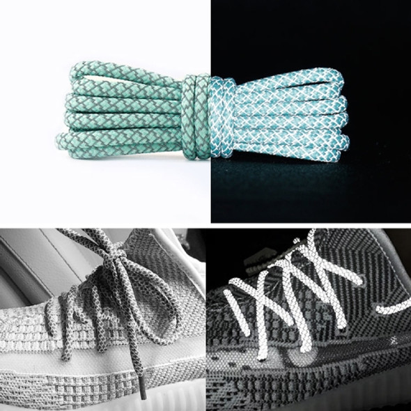 Reflective Shoe laces Round Sneakers ShoeLaces Kids Adult Outdoor Sports Shoelaces, Length:140cm(Light Green)