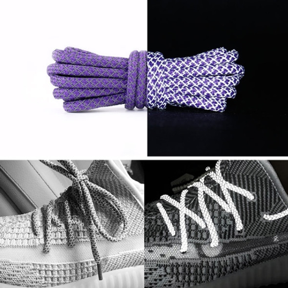 Reflective Shoe laces Round Sneakers ShoeLaces Kids Adult Outdoor Sports Shoelaces, Length:140cm(Purple)