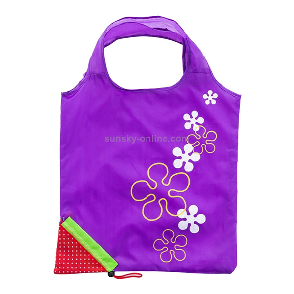 2 PCS Creative Strawberry Shopping Reusable Folding Reusable Grocery Shopping Bag(Purple)