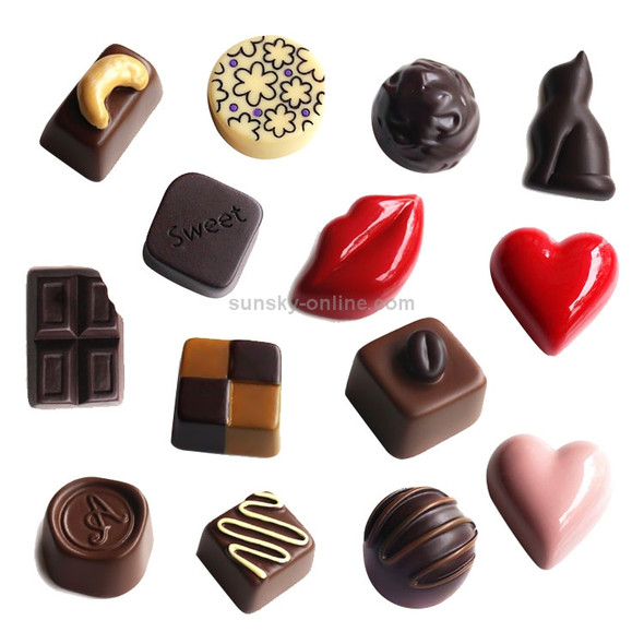 2 PCS Simulation Food Stereo Chocolate Refrigerator Magnet Decoration Stickers(Flat Square)