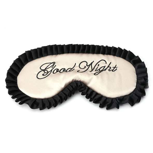 Comfortable Imitation Silk Satin Personalized Travel Sleep Mask Eye Cover(Beige)