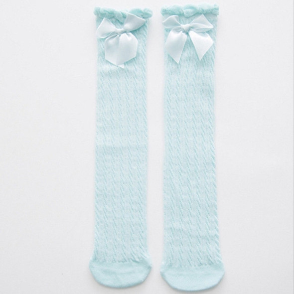 Lovely Pure Cotton Mid-Barrel Princess Knee Socks Baby Socks, Kid Size:28cm(Blue)