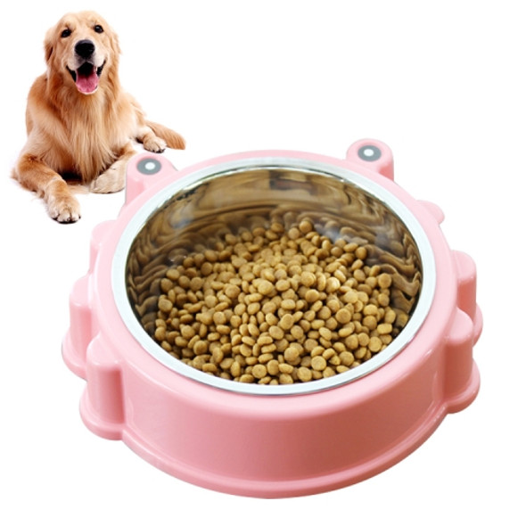 Cartoon Animal Type Stainless Steel Pet Dog Single Bowl(Red)