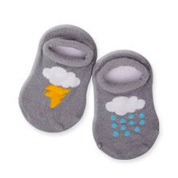 3 Pairs Cotton Children Baby Invisible Silicone Anti-skid Boat Socks, Kid Size:S(grey lightning)