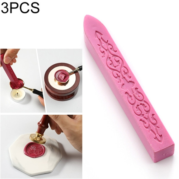 3 PCS Seal Dedicated Beeswax Stick  Paint Stamp Handmade DIY Tool Sealing Strips(Pink)