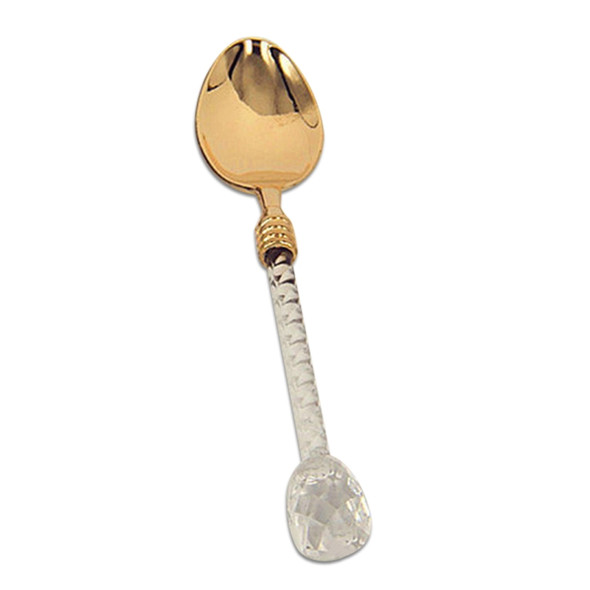 2 PCS Crystal Handle Tea Coffee Spoon Ice Cream Spoon Dessert Ladle Scoop(Gold)