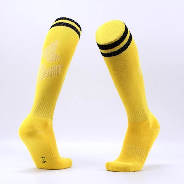 Children Football Socks Boys Soccer Sock Kid Above Knee Plain Socks Long Soccer Stockings Men Over Knee High Sock, Size:Kids Size(Yellow)