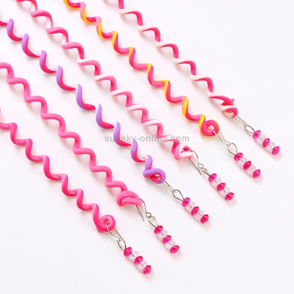 Rainbow Color Cute Girl Curler Hair Braid Styling Tools Hair Braid Roller Hair Accessory(Pink)