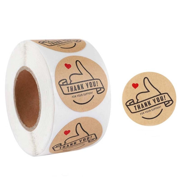 10 PCS Kraft Paper Roll Sticker Thank You Sticker Label Red Love Envelope Decoration, Size: 2.5cm/1inch(B-09)