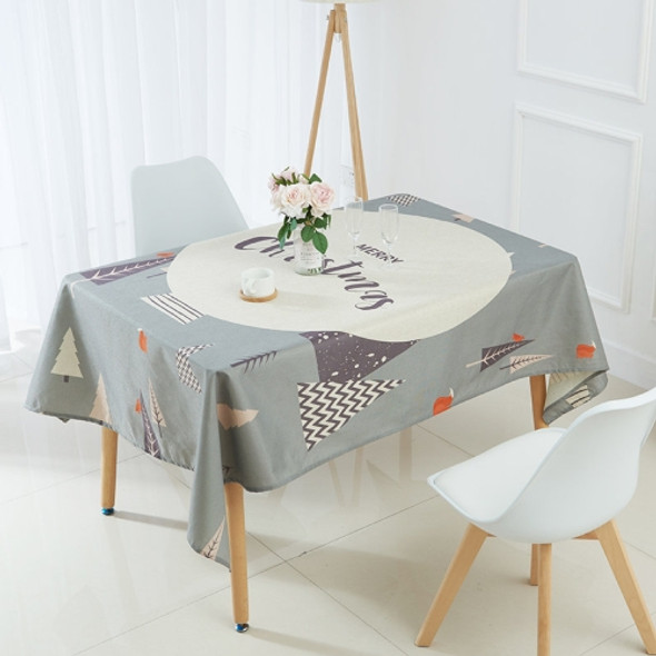Household Encrypted Linen Waterproof Tablecloth, Size:60x60cm(Grey Circle)