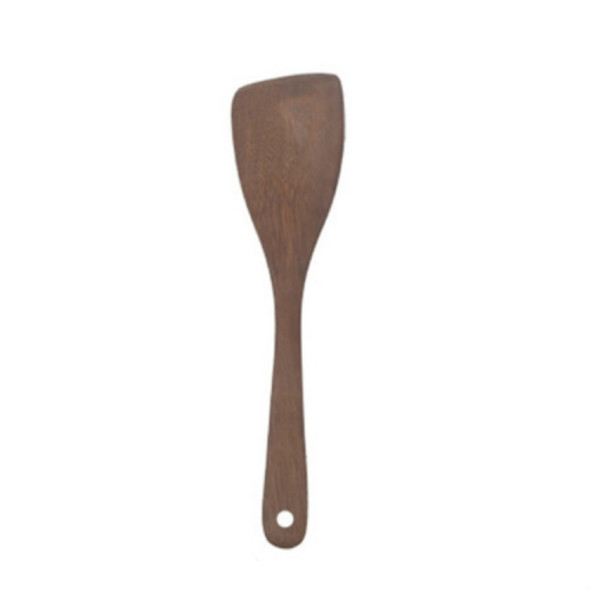 Long Handle Unpainted Chicken Wings Wooden Spatula Kitchen Utensils, Style:Oblique Spade