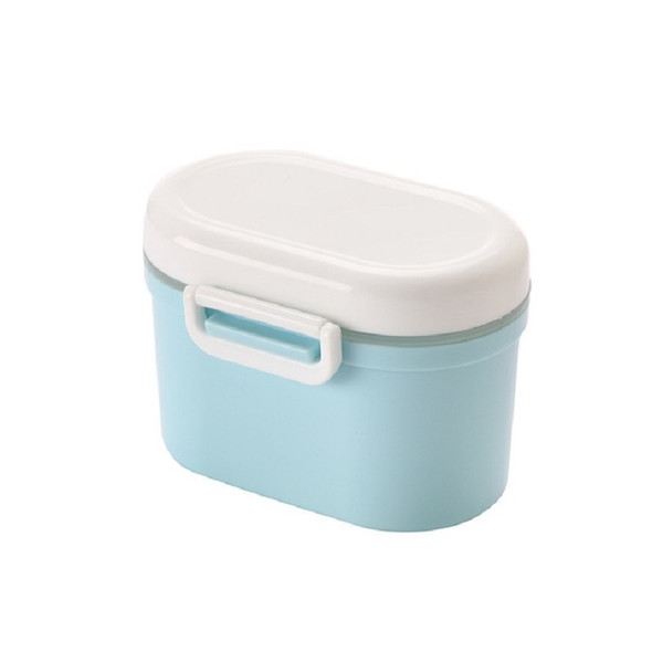 Baby Portable Milk Powder Box Food Container Storage Feeding Box Children Food PP Box, Size:Small12.5 × 9.5 × 9.5cm(Blue )
