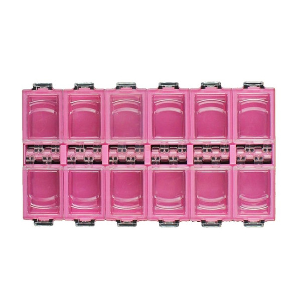 Nail Art 12 Box Jewelry Box Storage Box(Pink)