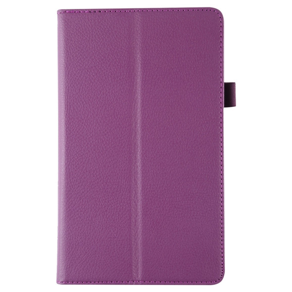 Litchi Texture Horizontal Flip Leather Case with Holder for Galaxy Tab A8.0 T290(Purple)