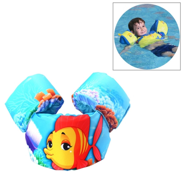Fish Pattern Children Swimming Lifesaving Equipment Buoyancy Swimsuit Vest Sleeves Back Floating Arm Swim Rings Snorkeling Suit, Size: 86cm, Suitable for 2-7 Years of Age, Buoyancy Within 10-30kg Baby Use