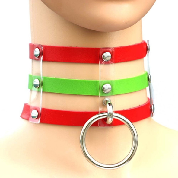 Harajuku Fashion Punk Gothic Rivets Collar Hand 3-rows Caged Leather Collar Necklace