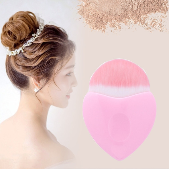 Heart Style Plastic Handle Round Flame Head Makeup Brush Cosmetic Foundation Cream Powder Blush Makeup Tool