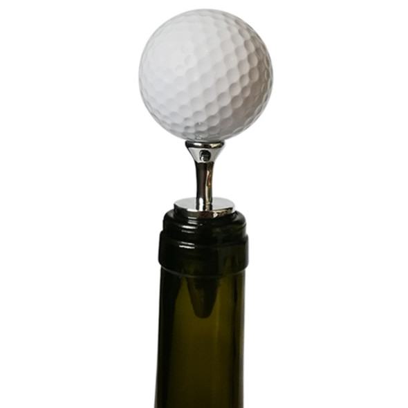 Golf + Tee Shape Red Wine Bottle Stopper, Size: 10 x 4.2cm (Silver)