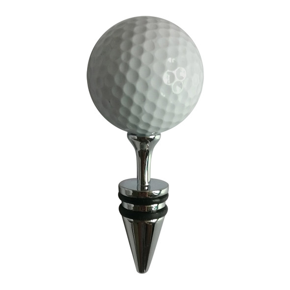Golf + Tee Shape Red Wine Bottle Stopper, Size: 10 x 4.2cm (Silver)