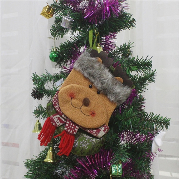 Elk Pattern Christmas Sock Gift Bag Christmas Tree Pendant Decoration