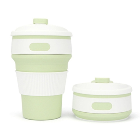350ml Folding Portable Silicone Coffee Cup Multi-function Travel Cup (Green)