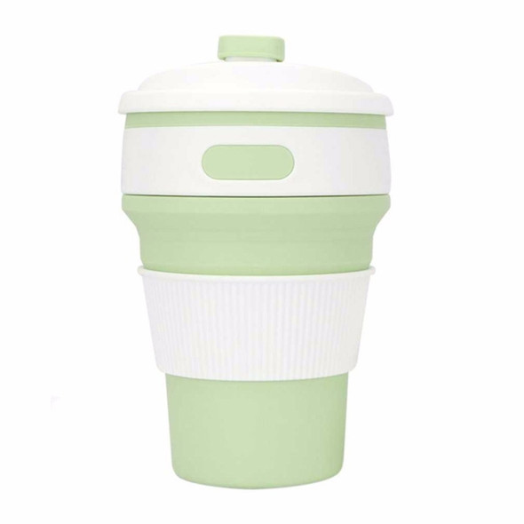 350ml Folding Portable Silicone Coffee Cup Multi-function Travel Cup (Green)