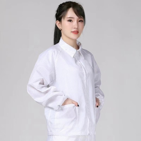 Antistatic Top Short Dust-free Jacket Lapel Overalls,Size:XXL(White)