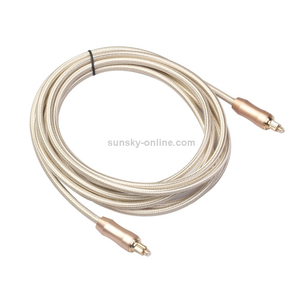 QHG02 SPDIF Toslink Gold-plated Fiber Braided Optic Audio Cable, Length: 3m