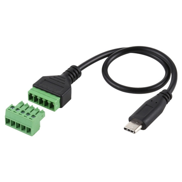 USB-C / Type-C Male to 5 Pin Pluggable Terminals Solder-free USB Connector Solderless Connection Adapter Cable, Length: 30cm