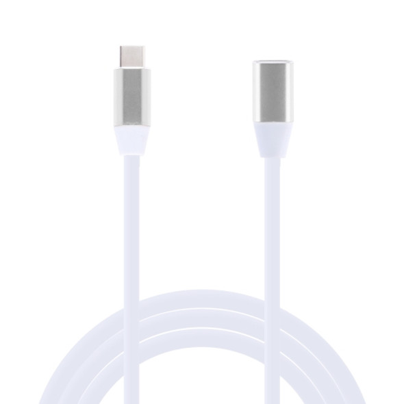 USB-C / Type-C Male to USB-C Female Aluminum Alloy Extender Extension Cable, Length: 1m(Silver)