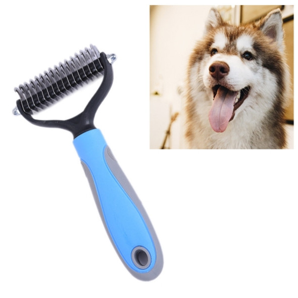 Pet Comb Beauty Cleaning Supplies Dog Stainless Steel Dog Comb, Size: 18x5cm (Blue)