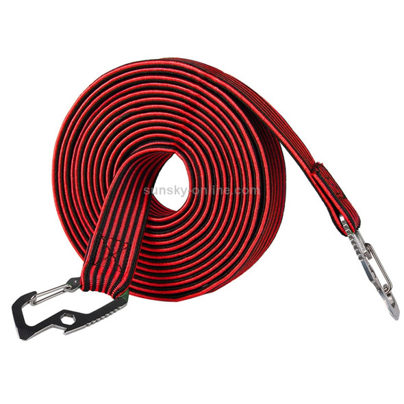 2 PCS 2m Elastic Strapping Rope Packing Tape for Bicycle Motorcycle Back Seat with Hook (Red)