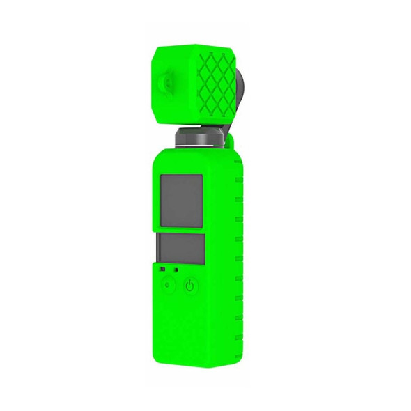 PULUZ  2 in 1 Diamond Texture Silicone Cover Case Set for DJI OSMO Pocket(Green)