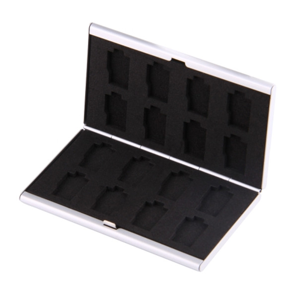16 in 1 Memory Card Protective Case Box for 16 TF Cards(Silver)