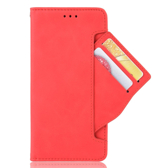 For HTC Desire 20 Pro Wallet Style Skin Feel Calf Pattern Leather Case ，with Separate Card Slot(Red)