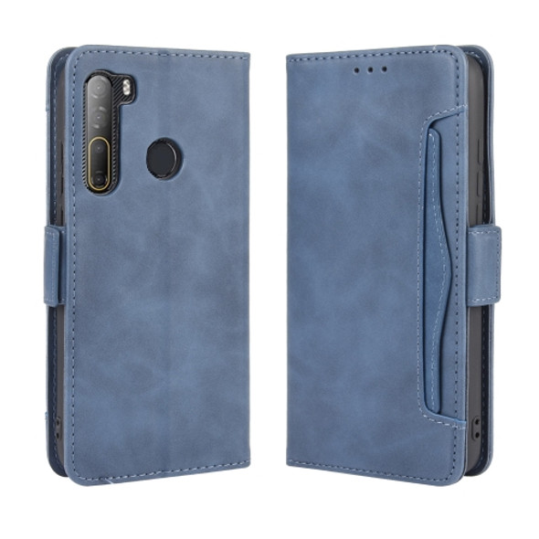 For HTC Desire 20 Pro Wallet Style Skin Feel Calf Pattern Leather Case ，with Separate Card Slot(Blue)