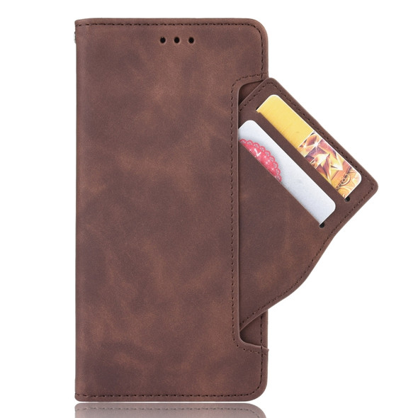 For HTC Desire 20 Pro Wallet Style Skin Feel Calf Pattern Leather Case ，with Separate Card Slot(Brown)