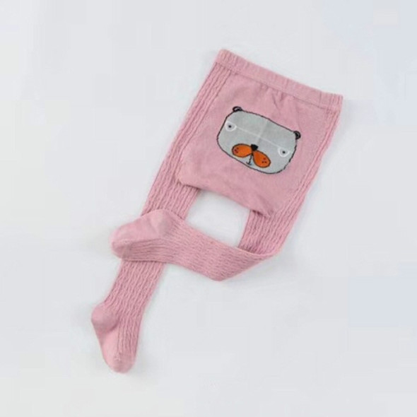 Cartoon Cute Baby Girls Soft Cotton Tight Pantyhose, Size:L(Pink)